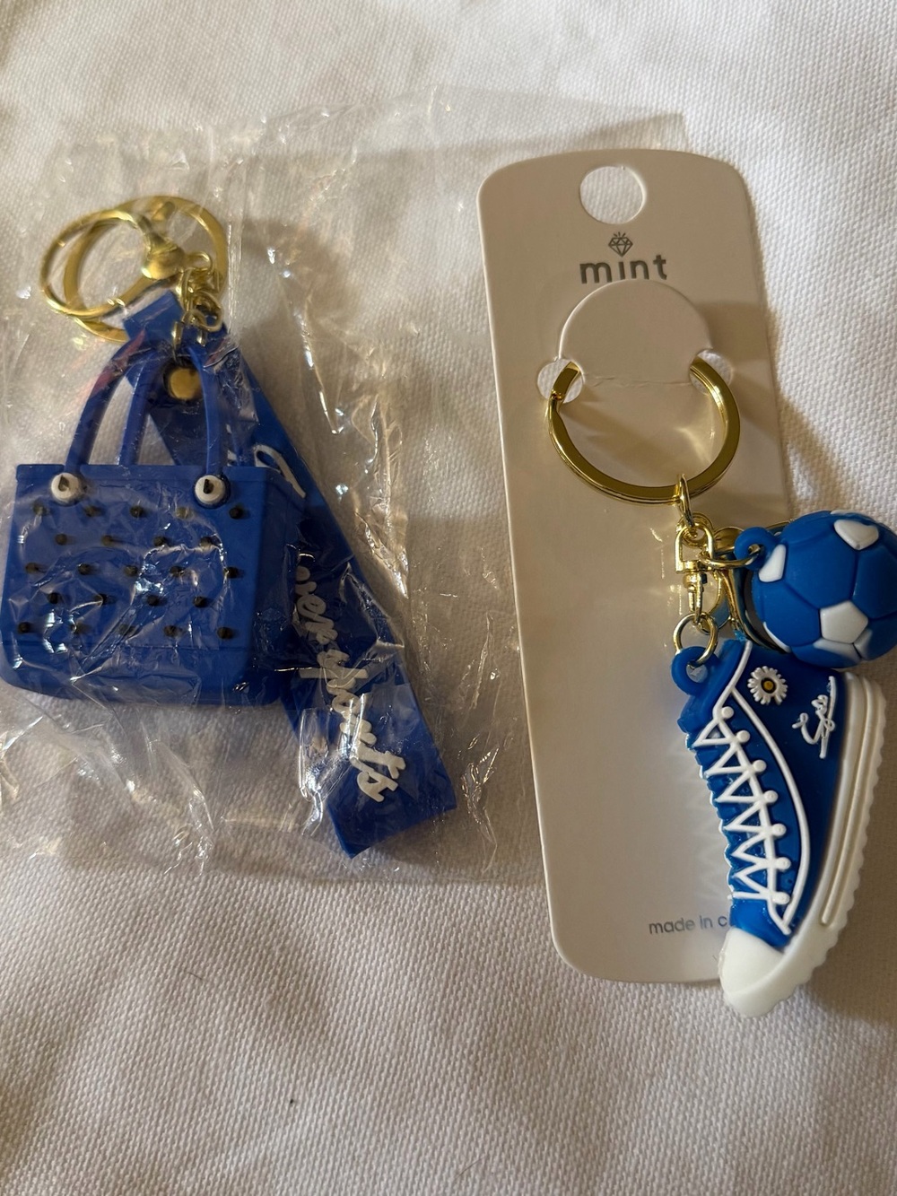Adorable Blue Silicone Bag, Sneaker & Sports Keychain Set - Picture 7 of 7